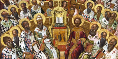 antique drawing of nicaea council